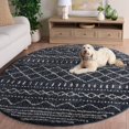 thumbnail image 3 of Safavieh Arizona Teagan Geometric Shag Area Rug, Slate Blue/Ivory, 6' x 8' Oval, 3 of 13
