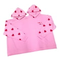 thumbnail image 3 of Sudadera con capucha para parejas, suéter informal de manga larga con patrón de corazón divertido para regalo de amante, 3 of 8