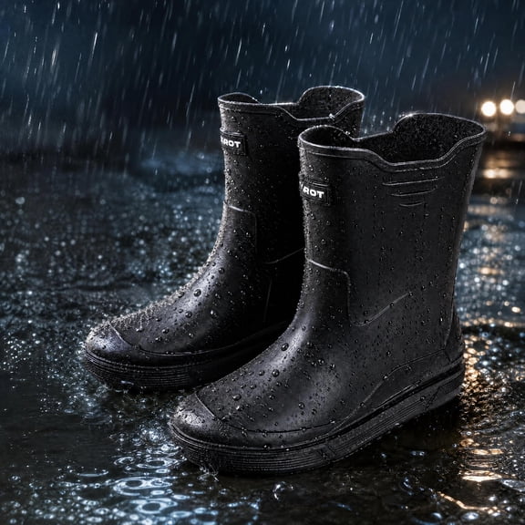 YUCHANG Men’s Waterproof Rain Boots, Non-slip Short Ankle Rubber Boots, Outdoor Gardening Shoes, Lightweight Footwear