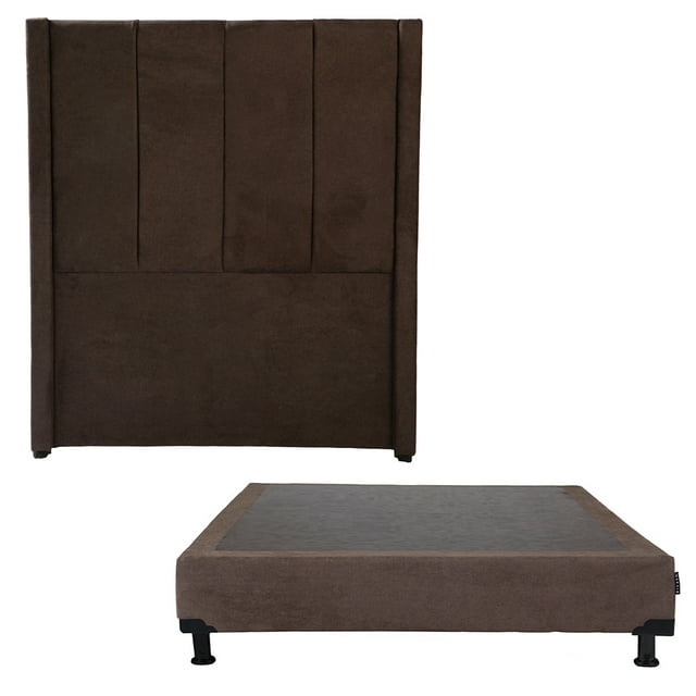 Box Base Cama Individual + Cabecera Nizza Chocolate