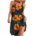 thumbnail image 2 of Ovzne Robes pour Femmes 2025 Robe d'Été Robes d'Été Imprimées Décontractées Col en V Sans Manches Robes de Vacances Imprimées en Liquidation, 2 of 5