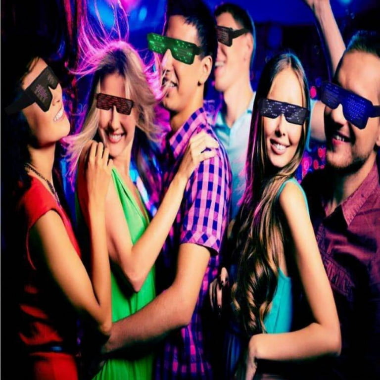 Light up Glasses 8 Animations USB Rechargeable Wireless with