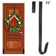 thumbnail image 3 of Active Mind Ltd 12"+15" Over Door Hanger Set - Slim Metal Multi-Purpose Hooks for Bathroom Towels, Bedroom Coats, Holiday Wreaths & Curtains, Indoor/Outdoor Use(2 Sizes Combo), Black, 3 of 8