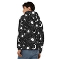 thumbnail image 4 of Wukai Crescent and Stars Print Men's Zip-Up Hoodie,Fleece Full-Zip Hoodie for Men, Hooded Sweatshirt-Small, 4 of 5