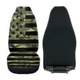thumbnail image 4 of Uorisanigo Car Seat Covers 2 Front Interior Sets, Furry Fuzzy Fluffy Camo American Flag Seat Cover Fit for Most Automotive Truck SUV, Easy to Install & Comfortable, Set of 2, 4 of 7