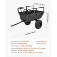 thumbnail image 6 of KFFKFF 10 Cu. Ft 500lbs Garden Utility Trailer, Tow-Behind Poly Dump Cart with 16" Tires, Hand Pull or Foot Pedal Operation, Durable Yard Trailer for Lawn Mowers, Tractors, and Garden Waste, 6 of 9