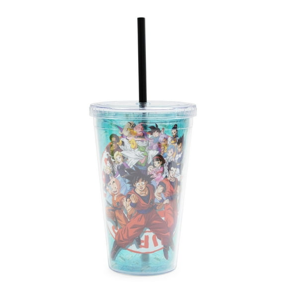 Dragon Ball Super Characters 16-Ounce Carnival Cup With Lid and Straw