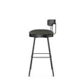 thumbnail image 3 of Amisco Monza 30 In. Swivel Bar Stool - Dark Grey Polyurethane / Black Metal, 3 of 9