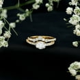 thumbnail image 3 of Rosec Jewels Lab Diamond Wedding Rings Set - Oval Engagement Ring with Curved Band - EF-VS Grade, 10K Yellow Gold, US 8.50, 3 of 9