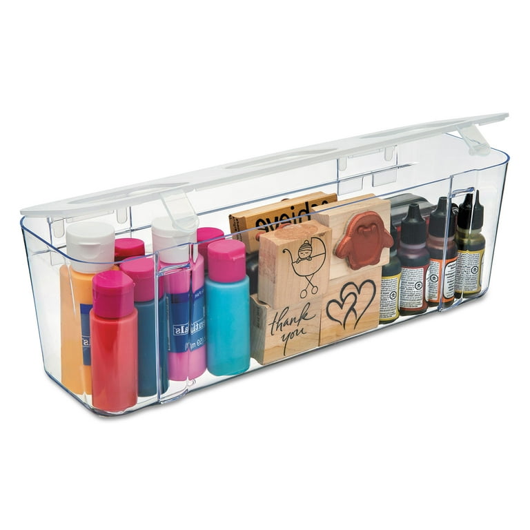 Stackable Caddy Organizer, Large, Plastic, 13.24 x 4 x 4.38, White
