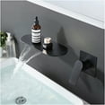 thumbnail image 2 of JERFIT Matte Black Wall Mount Waterfall Bathroom Sink Faucet, Single Handle Modern Tub Filler with Rough in Valve, High Flow Deck Mount Faucet for Vanity, 2 of 10
