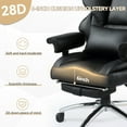 thumbnail image 3 of Executive Office Chair With Footrest-6 Point Massage & heated , High Back PU Leather & ergonomic Lumbar Support, 3 of 9