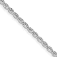 thumbnail image 3 of 925 Sterling Silver Rhodium-plated 2.25mm Diamond-cut Rope Chain 22 Inch, 3 of 5