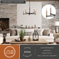 thumbnail image 3 of Damen 5 Light Black and Brass Contemporary Candle Chandelier, 3 of 14