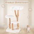 thumbnail image 3 of Pefilos 44" Modern Cat Tree Tower for Indoor Cats with Perch, Solid Wood Cat Tree House with Scratching Posts for Large Cats, White, 3 of 8