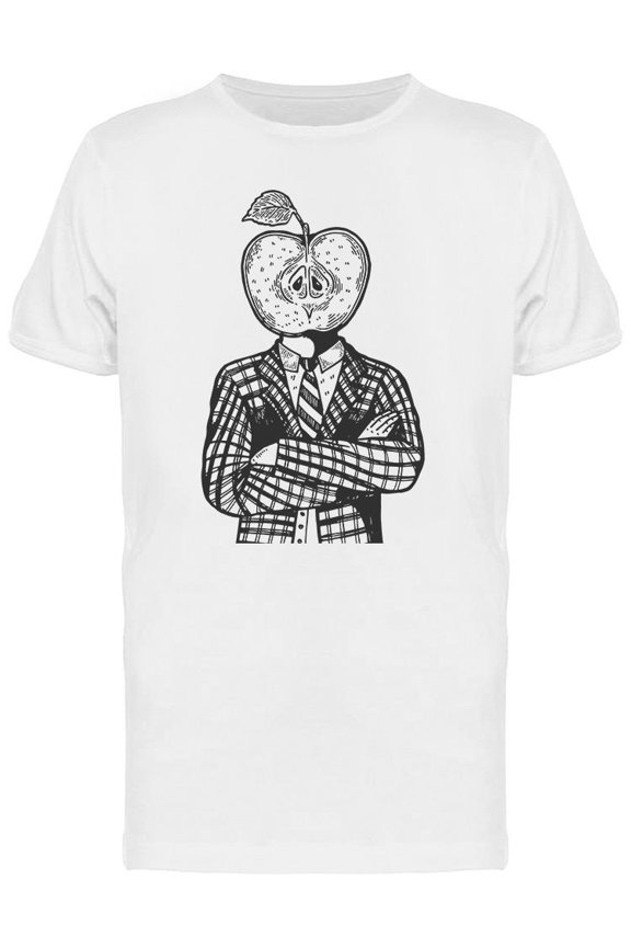 Apple Head Man Surreal Art T-Shirt Men -Image by Shutterstock, Male 3X-Large