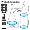 thumbnail image 2 of Grusce Hanging Solar Bird Bath Fountain, Solar Power Outdoor Water Fountain with Cascading Water Decorative for Garden Yard Patio, 2 of 11