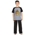 thumbnail image 2 of INTIMO Harry Potter Boy's 2-Piece Hogwarts Crest Raglan Short Sleeve Shirt Plaid Pajama Pant Sleep Lounge Set, 2 of 5