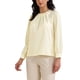 thumbnail image 4 of INSPIRAR CHIC Blusa de Trabajo Elegante para Mujeres con Decoración de Perlas, Cuello Redondo Fruncido, Camisa de Oficina Elegante, Talla S, Beige, 4 of 6