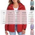thumbnail image 3 of Windbreaker Jacket for Women Detachable Hooded Windproof and Waterproof Jacket with Pockets Solid Color Hooded Zip Up Casual Lightweight Hiking Travel Jackets, 3 of 6