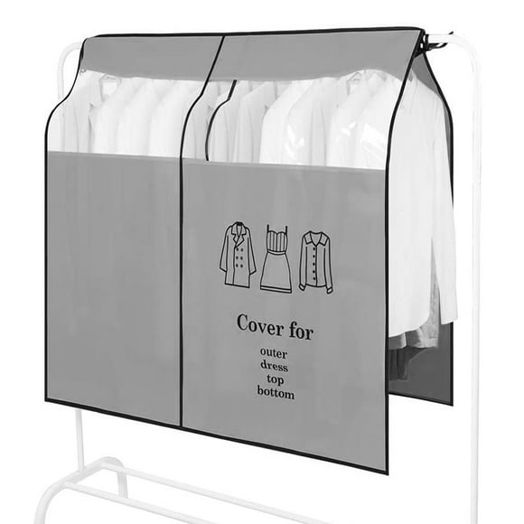 Hanging Clothes Bag Garment Bag Organizer Storage 43 inch with Clear PVC Windows Garment Rack Cover Clothes Cover for Suit Coats Jackets Dress Closet Storage