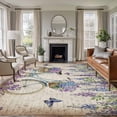 thumbnail image 2 of Purple Flowers Area Rugs Collection 6'x9', Weeping Spring Floral Bicycle Retro Art Non Slip Indoor Rectangle Throw Runner Rug Floor Mat Carpet for Living Room Dining Table Bedroom Nursery, 2 of 9