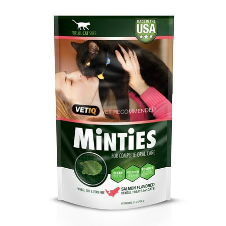 Photo 1 of *( Best By 09/22/2025)* Minties Teeth Cleaner Dental Cat Treats, Salmon Flavored, 2.5 oz.