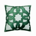 thumbnail image 2 of Cushion Cover For Couch, Teal Blue 22"x22" (55x55 cm) Throw Pillow Covers, Velvet & Linen Greek Applique Throw Pillows For Couch, Abstract Pattern Modern Style - Rhea, 2 of 10