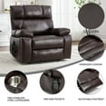 thumbnail image 7 of Power Lift Recliner Chair with Massage and Heat for Elderly, 180° Lying Flat Faux Leather Single Sofa Chair with Cup Holders and 25" Wide Seat, Dark Brown, 7 of 7