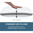 thumbnail image 4 of Standard Bed Pillows Set of 2 - 750g Plush Filling - Gusseted Quilted Queen Pillows for Side Sleeper - Pillows for Bed (Grey, Standard 20 x 26), 4 of 11