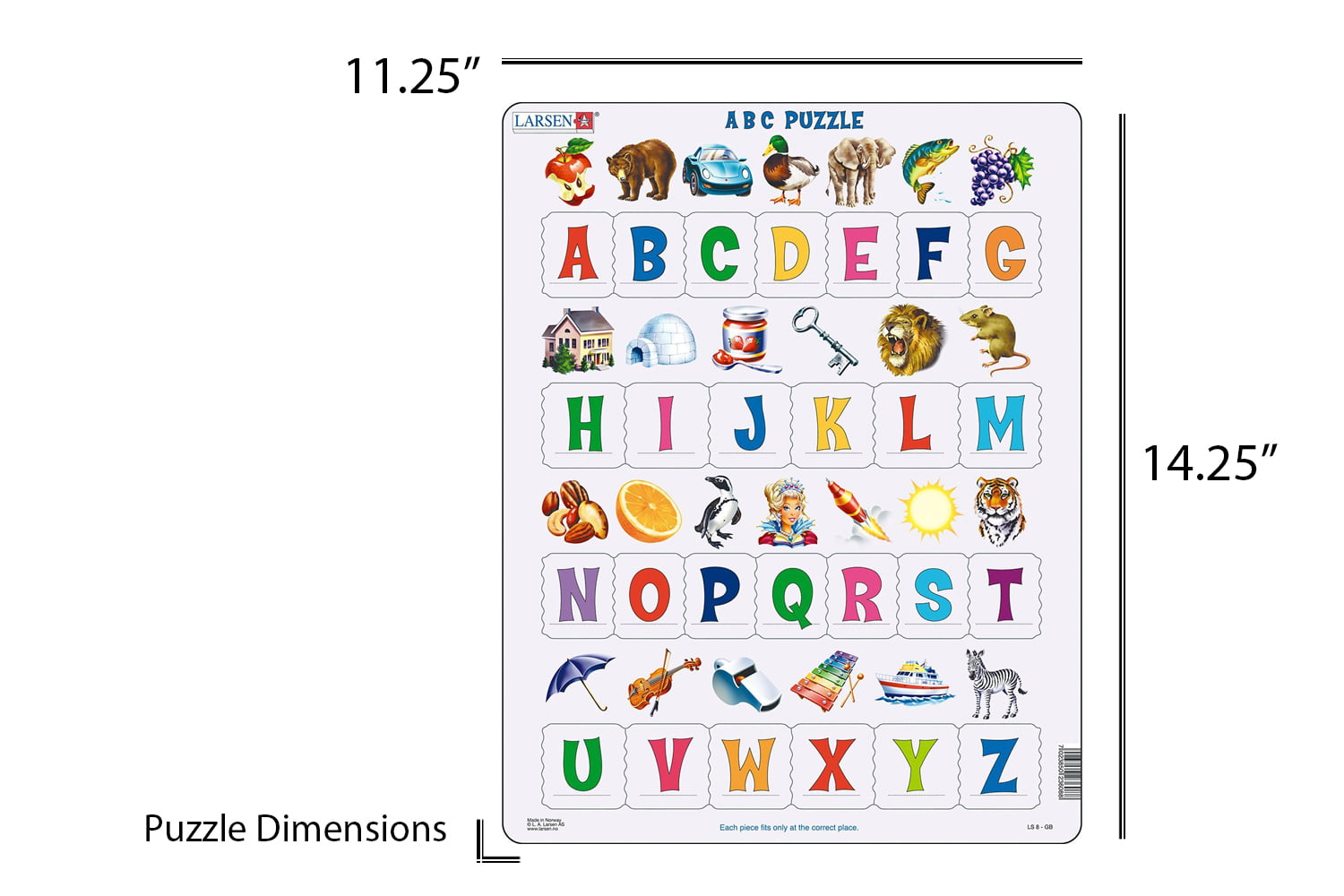 Jigsaw Puzzle Matching Game Child's 26 x 2-piece ABC Alphabet Capital Letters 