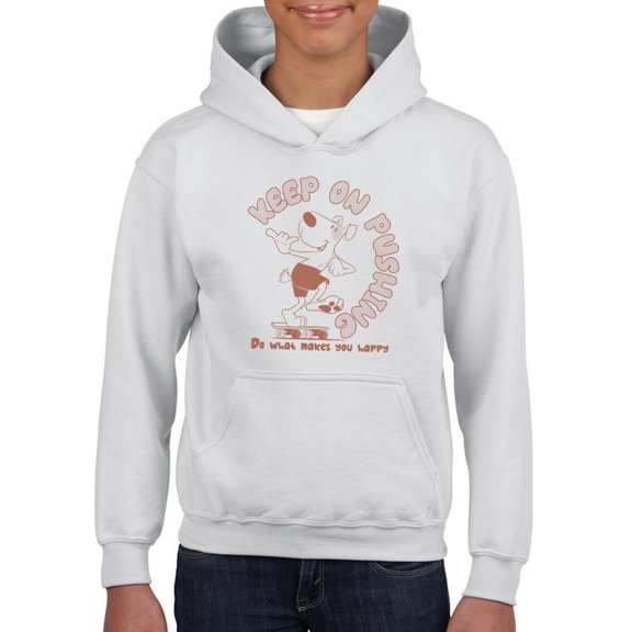 Cool Dog On A Skateboard Hoodie Juniors -Image by Shutterstock, Large