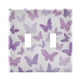 thumbnail image 5 of WOBOGO Purple Butterfly 3-hole Switch Plates PC Flame Retardant Plastic Material Glossy Finish Smooth Touch 6.37x4.48x0.27in, 5 of 8
