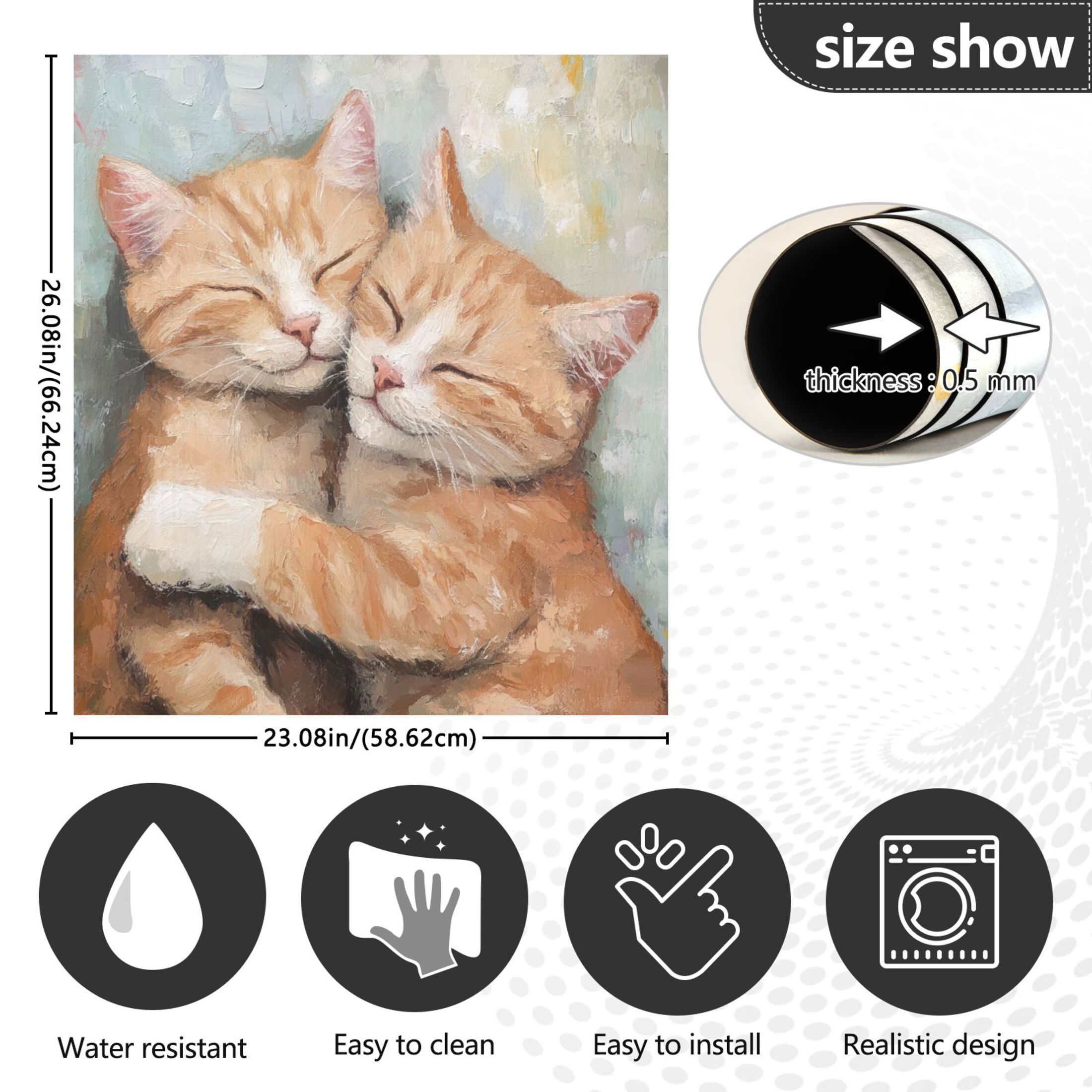 Dishwasher Magnetic Sticker 23x26 Inch Refrigerator Magnetic Sticker Washing Machine Magnetic Sticker Kitchen Panel Magnetic Sticker Home Decor Good Friend Cat