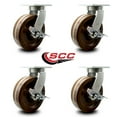thumbnail image 2 of 12 Inch Heavy Duty High Temp Phenolic Swivel Caster Set with Brakes Set of 4 SCC, 2 of 2