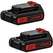 2Packs LBXR20 20 Volt 3.6Ah Replacement Battery Compatible with Black and Decker 20V Lithium Battery Max LB20 LBX20 LST220 LBXR2020-OPE LBXR20B-2 LB2X4020 Cordless Tool Batteries