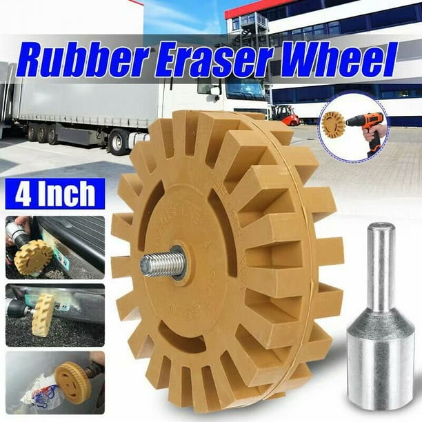4” 20mm Rubber Eraser Wheel with Arbor Adapter Adhesive Remover