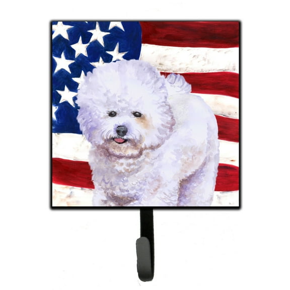 Bichon Frise Patriotic Leash or Key Holder