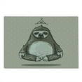 thumbnail image 2 of Sloth Cutting Board, Cartoon Sloth Meditates Lotus Position Relax Lifestyle Comic Inspirational, Decorative Tempered Glass Cutting and Serving Board, Large Size, Warm Taupe Sage Green, by Ambesonne, 2 of 5