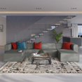 thumbnail image 2 of Sectional Sofa Set, Faux Vegan Leather, Grey Gray, Modern Contemporary Urban Design, Living Lounge Room Hotel Lobby Hospitality, 2 of 10