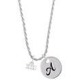thumbnail image 1 of Delight Jewelry Silvertone Mini Year 2020 Silvertone Script Initial Disc - A - Charm Necklace, 20"+3", 1 of 4