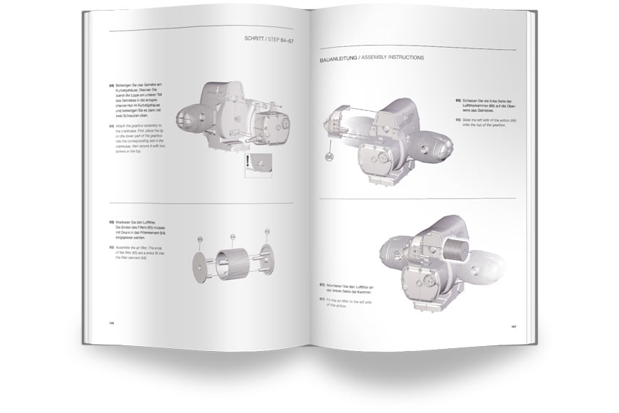 BMW R/90-S Flat Twin Engine Model Kit with Collector's Manual
