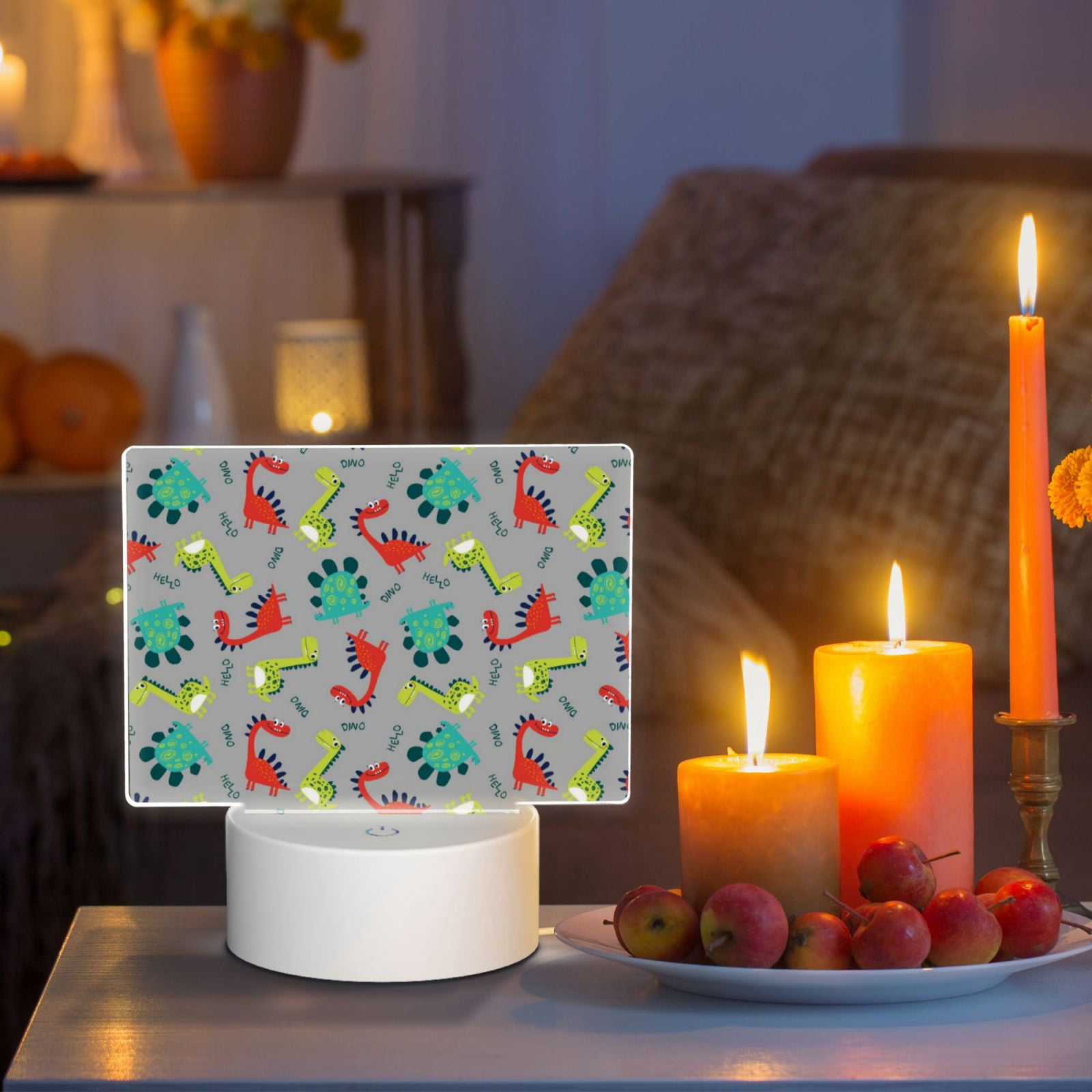 Vsdgher Cute Dinosaur Rectangular Acrylic Night Light Acrylic Sleep Night Light Friend Gifts for Birthday Gifts for Women Teens Boys Girls