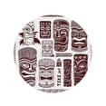thumbnail image 2 of KDAGR 60 inch Round Beach Towel Blanket Mask Vintage Aloha Tiki Hawaii Tropical Bar Sign Sketch Travel Circle Circular Towels Mat Tapestry Beach Throw, 2 of 2