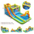 thumbnail image 3 of Costway Parque Acuático Casa Inflable con Doble Tobogán Canasta de Baloncesto Lanzamiento de Anillos Pared de Escalada 503 x 290 x 216 cm, 3 of 10