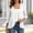 White, variant on Womens Three Quarter Sleeve Open Front Knit Cardigan Curved Hem Lightweight Layering Sweater Jacket White M