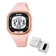 thumbnail image 2 of Reloj pulsera digital Skmei 1959 con correa de goma color rosa - fondo gris - bisel negro, 2 of 8