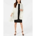 thumbnail image 3 of Calvin Klein Women's Pleated Metallic Stripe Evening Wrap (Eggshell), 3 of 3