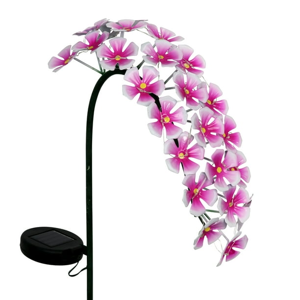 solar metal flower stake light