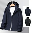 thumbnail image 5 of WREESH Fashion Winter Jacket Men Solid Color Outdoors Mountaineering Wearproof Warm Zipper Multi-Pocket Coat Long Sleeve Jacket Black, 5 of 5